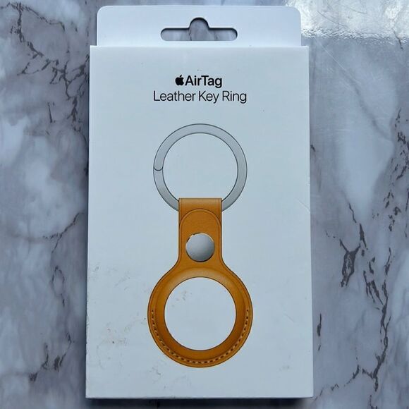 Apple AirTag Leather Key Ring - California Poppy - Picture 1 of 11
